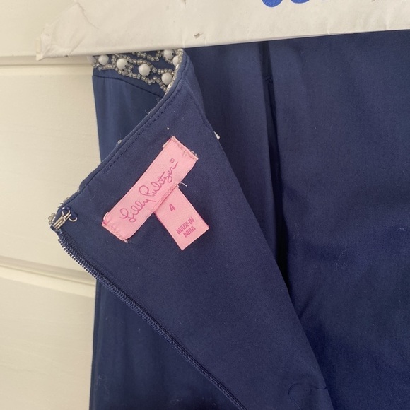 Lilly Pulitzer | Navy Blue Dress with Sequin Embellishment | Excellent Cond - Picture 6 of 9